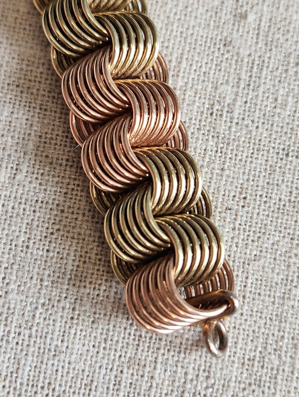 Vintage Chunky Gold Filled Link Necklace and Bracelet Rose Gold, Bronze 1/20 12K - Picture 14 of 16